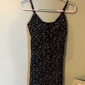 SHEIN Black Mini Slip Dress with Lilac Floral Print